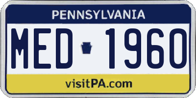 PA license plate MED1960