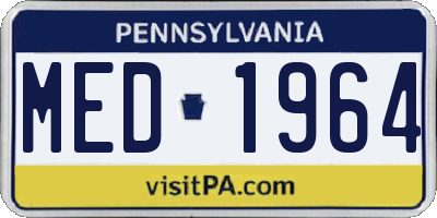 PA license plate MED1964