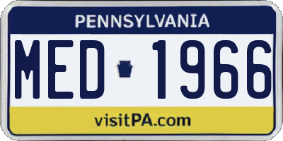 PA license plate MED1966