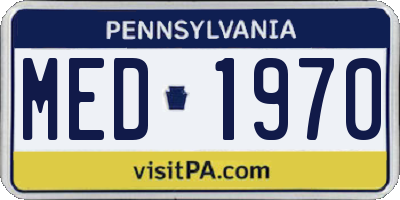 PA license plate MED1970