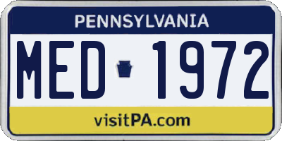 PA license plate MED1972