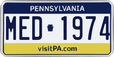 PA license plate MED1974