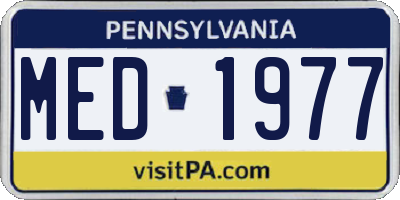 PA license plate MED1977