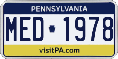 PA license plate MED1978