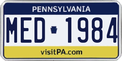 PA license plate MED1984