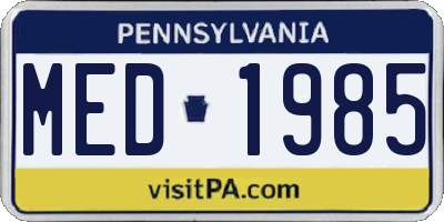 PA license plate MED1985