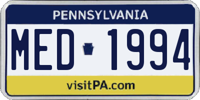PA license plate MED1994