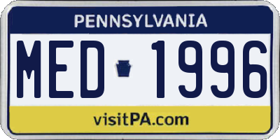 PA license plate MED1996