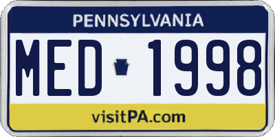 PA license plate MED1998