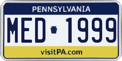 PA license plate MED1999