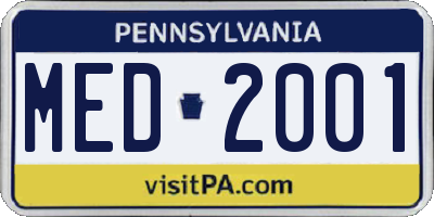 PA license plate MED2001