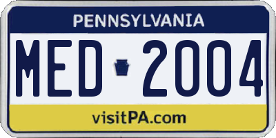 PA license plate MED2004