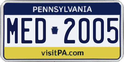 PA license plate MED2005