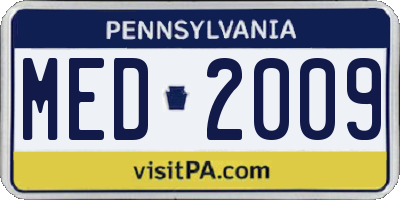 PA license plate MED2009