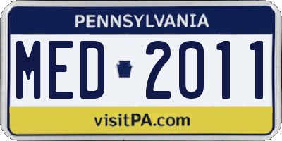PA license plate MED2011