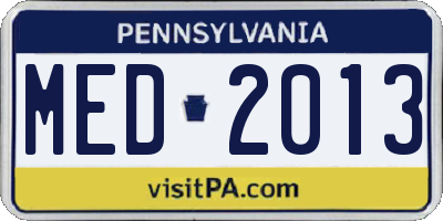 PA license plate MED2013