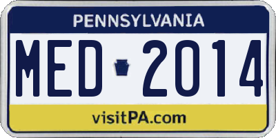 PA license plate MED2014
