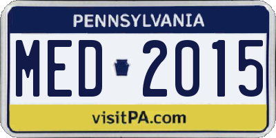 PA license plate MED2015
