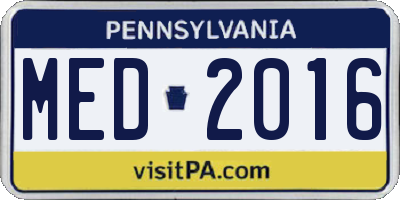PA license plate MED2016