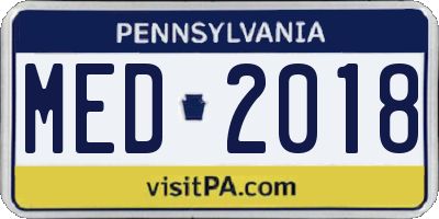 PA license plate MED2018