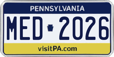 PA license plate MED2026