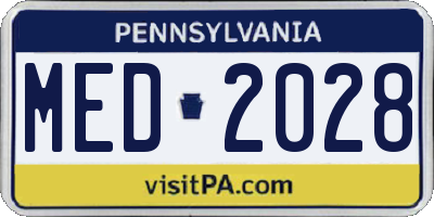 PA license plate MED2028