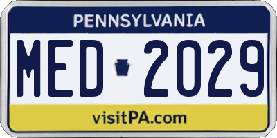 PA license plate MED2029