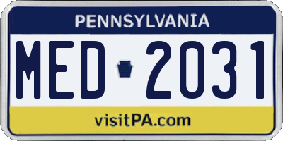 PA license plate MED2031