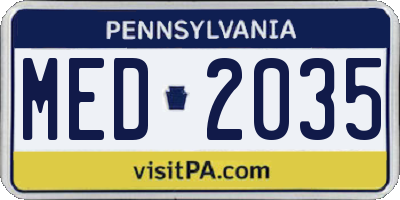 PA license plate MED2035