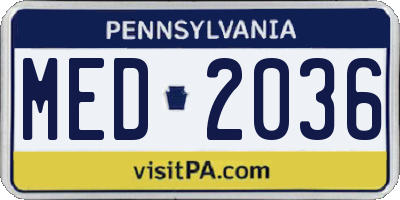 PA license plate MED2036