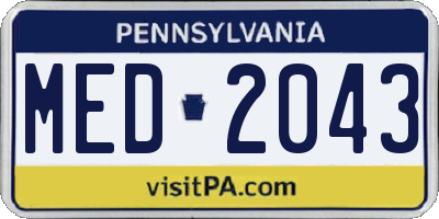 PA license plate MED2043