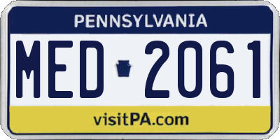 PA license plate MED2061