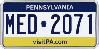 PA license plate MED2071