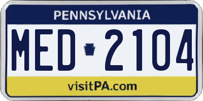 PA license plate MED2104