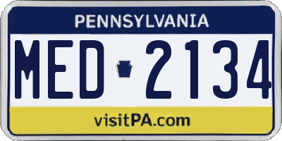 PA license plate MED2134