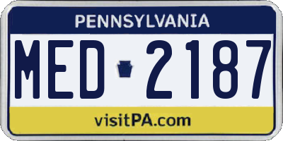 PA license plate MED2187