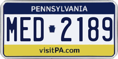 PA license plate MED2189