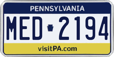 PA license plate MED2194