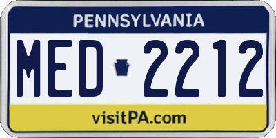 PA license plate MED2212
