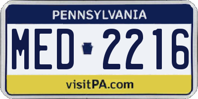 PA license plate MED2216