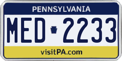 PA license plate MED2233
