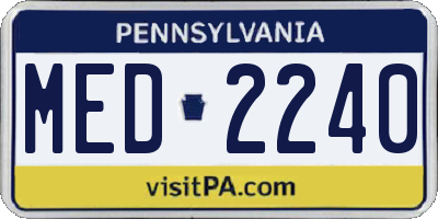 PA license plate MED2240