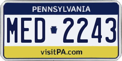 PA license plate MED2243