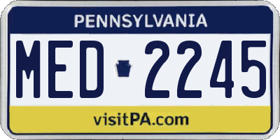 PA license plate MED2245