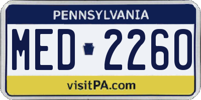 PA license plate MED2260