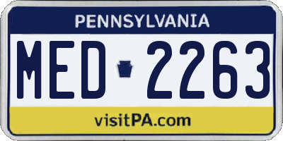 PA license plate MED2263