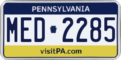 PA license plate MED2285