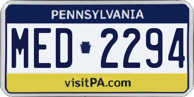 PA license plate MED2294