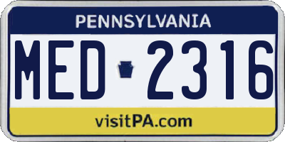 PA license plate MED2316