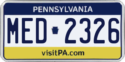 PA license plate MED2326